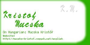 kristof mucska business card
